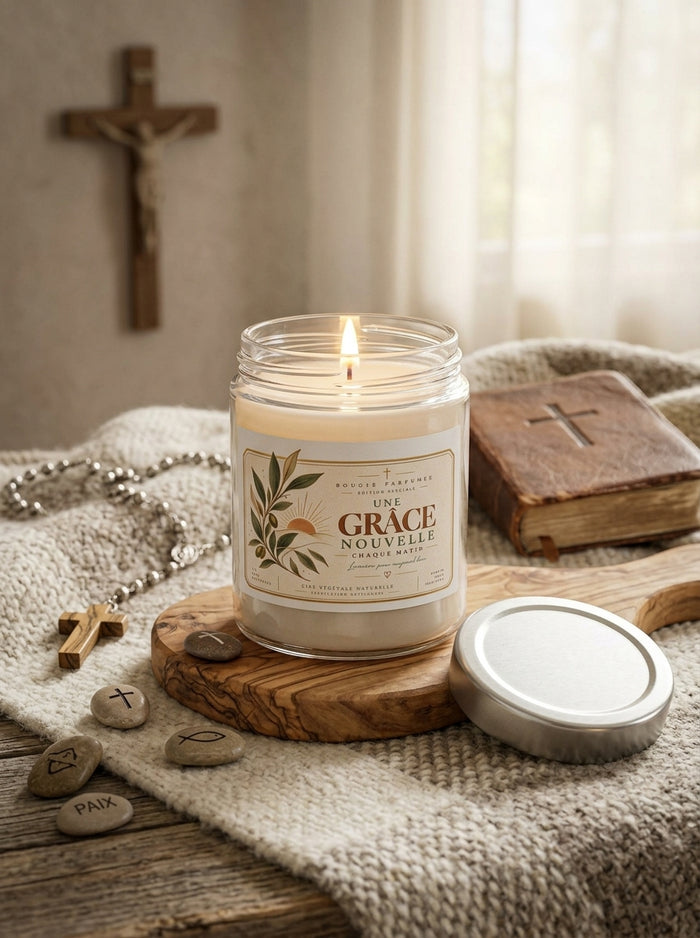 Bougie Parfumée Collection Grace — Une Grâce Nouvelle 3 senteurs 9oz